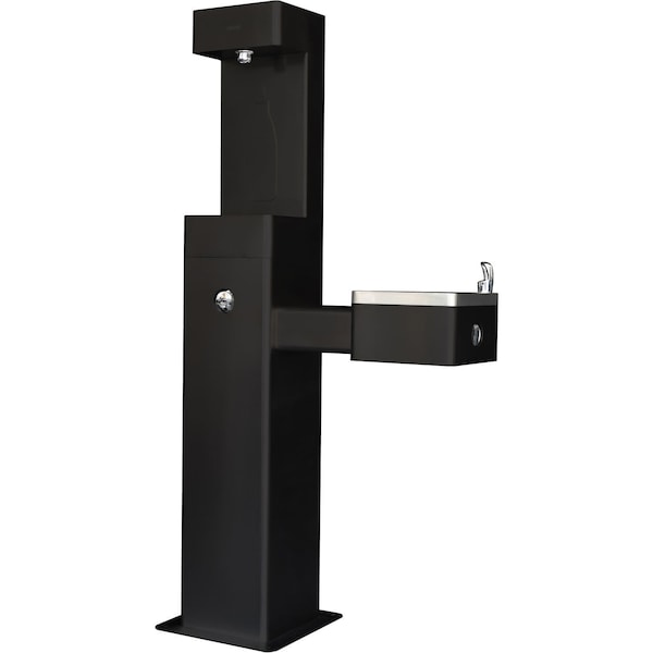 Global Industrial Outdoor Bottle Filling Station & Drinking Fountain, Black Powder Coat 761216BK - main